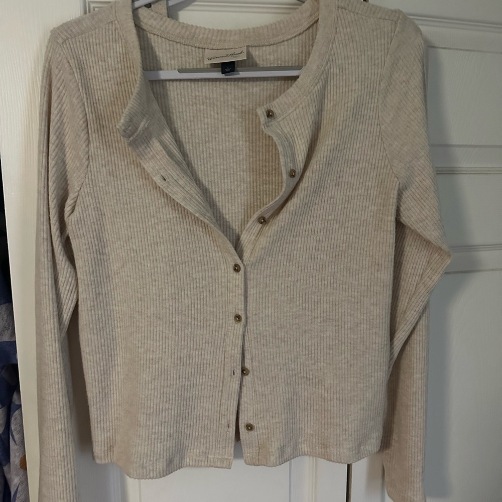 Universal Thread Beige Ribbed Cardigan